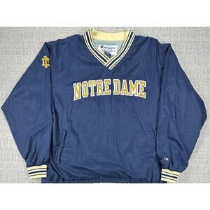 Vintage Notre Dame Jacket Mens Large NCAA Football Champion Pullover Windbreaker